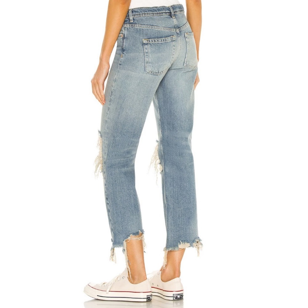 WE THE FREE High Rise Distressed Ripped Straight Leg Jeans Light Wash Size‎ 25 - Picture 2 of 9